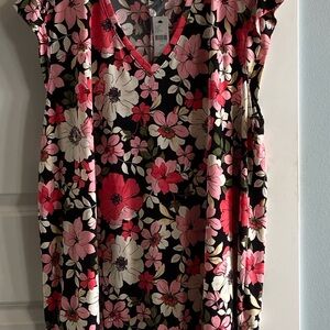 Lane Bryant Red and Black Relaxed Tunic